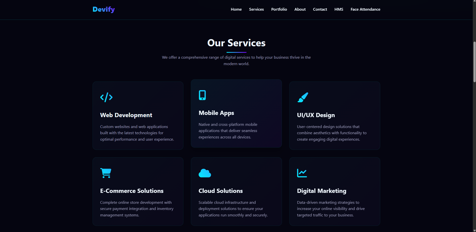 Modern Web UI Core Modules Layout