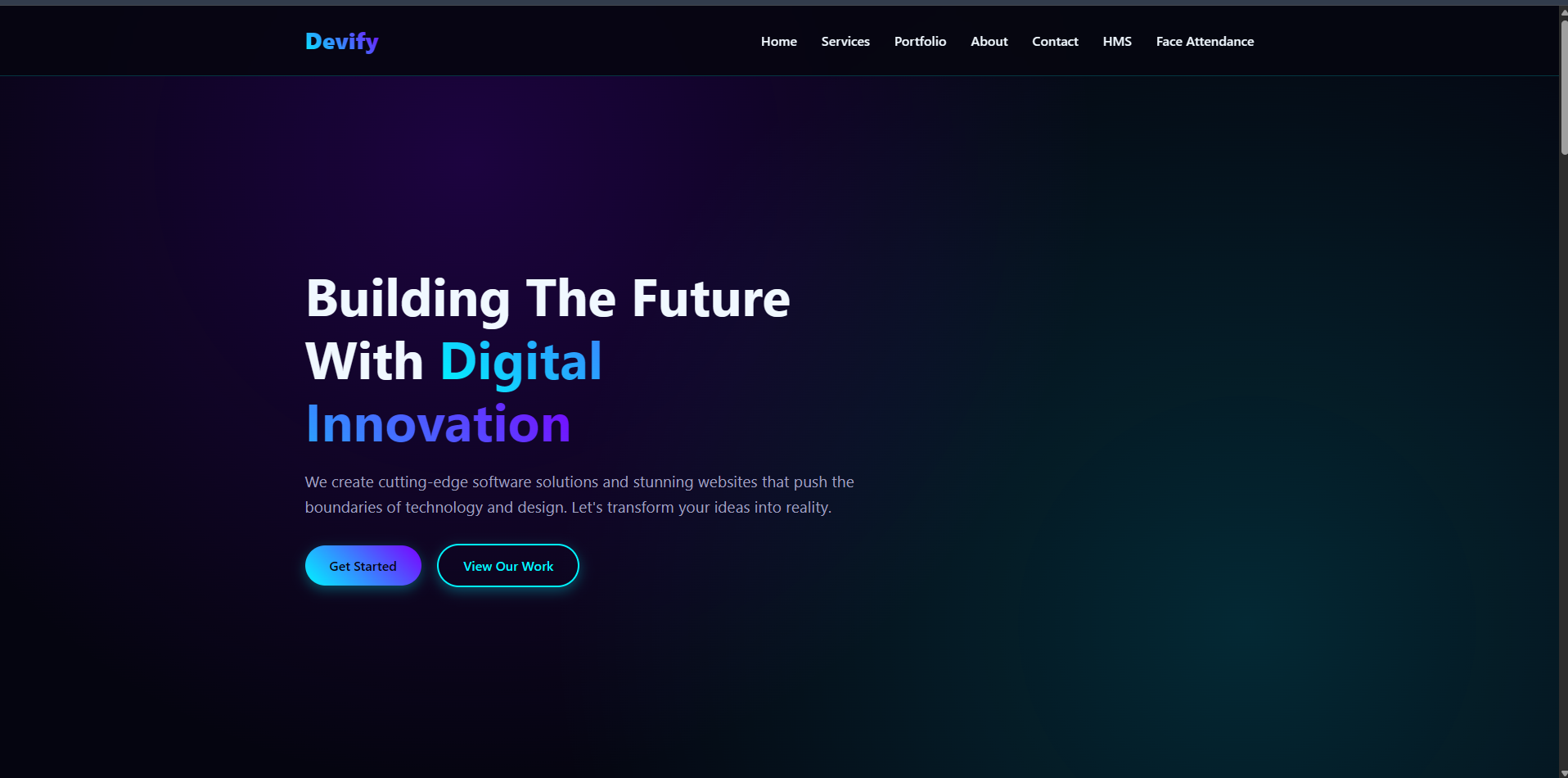 Devify Web Design Interface Layout
